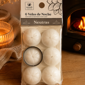 VELAS DE NOCHE x 6 BLANCAS NEUTRAS