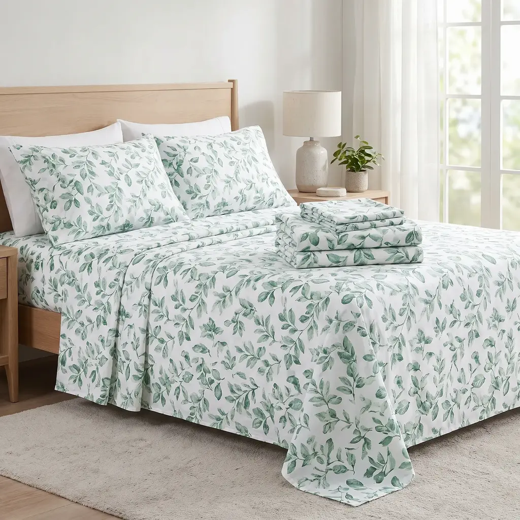 Juego de sábanas 400H Estampado AURA BLANCO